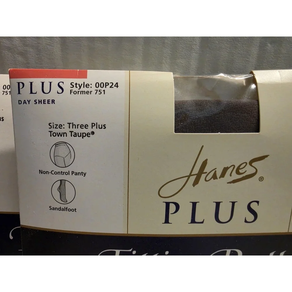 Hanes Plus Fitting Pretty Day Sheer 00P24 Three Plus Town Taupe (3)